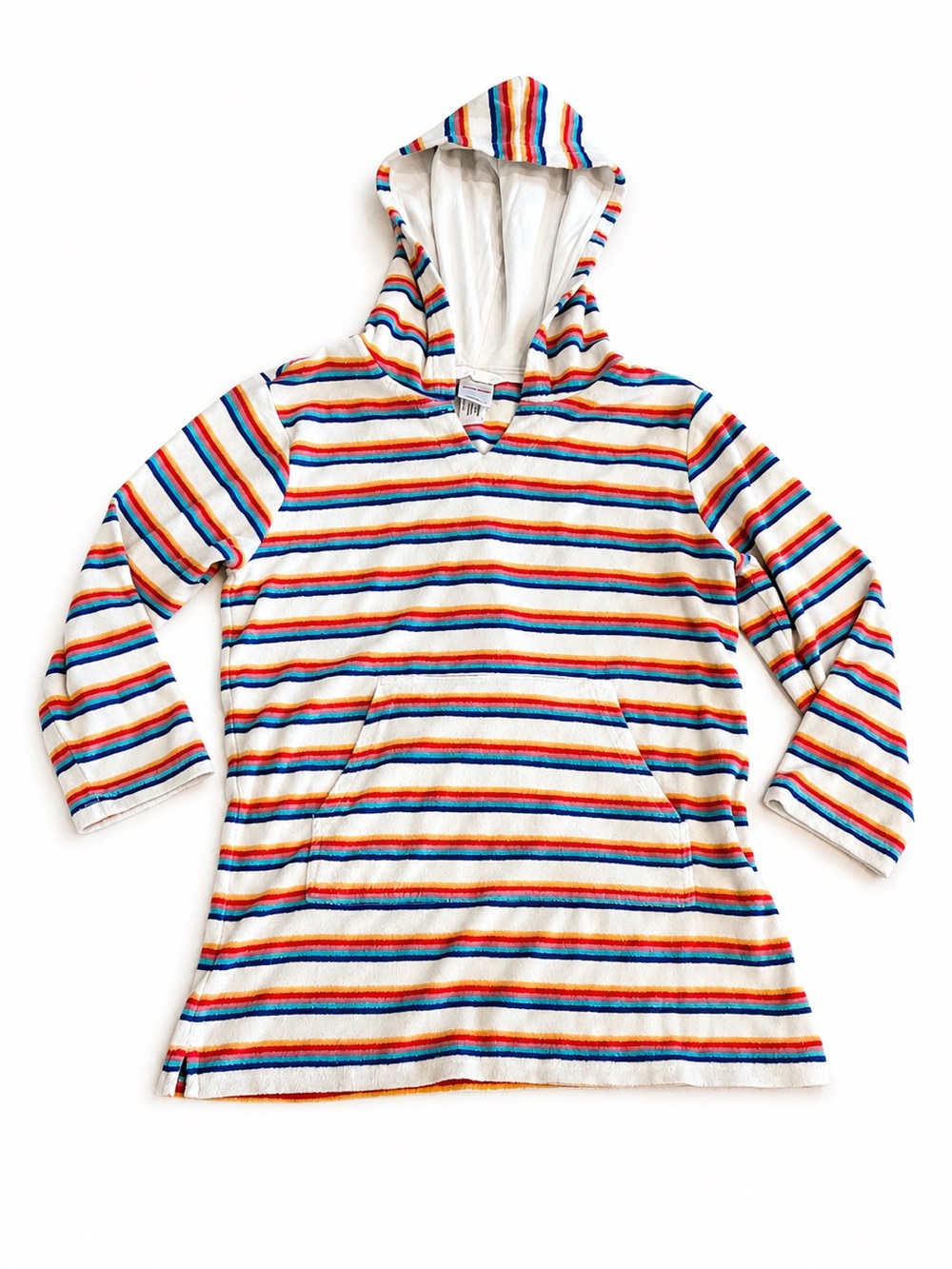Hanna Andersson Kids Hooded Terry Cloth Swim Cover Up Rainbow Stripe size 100 -4